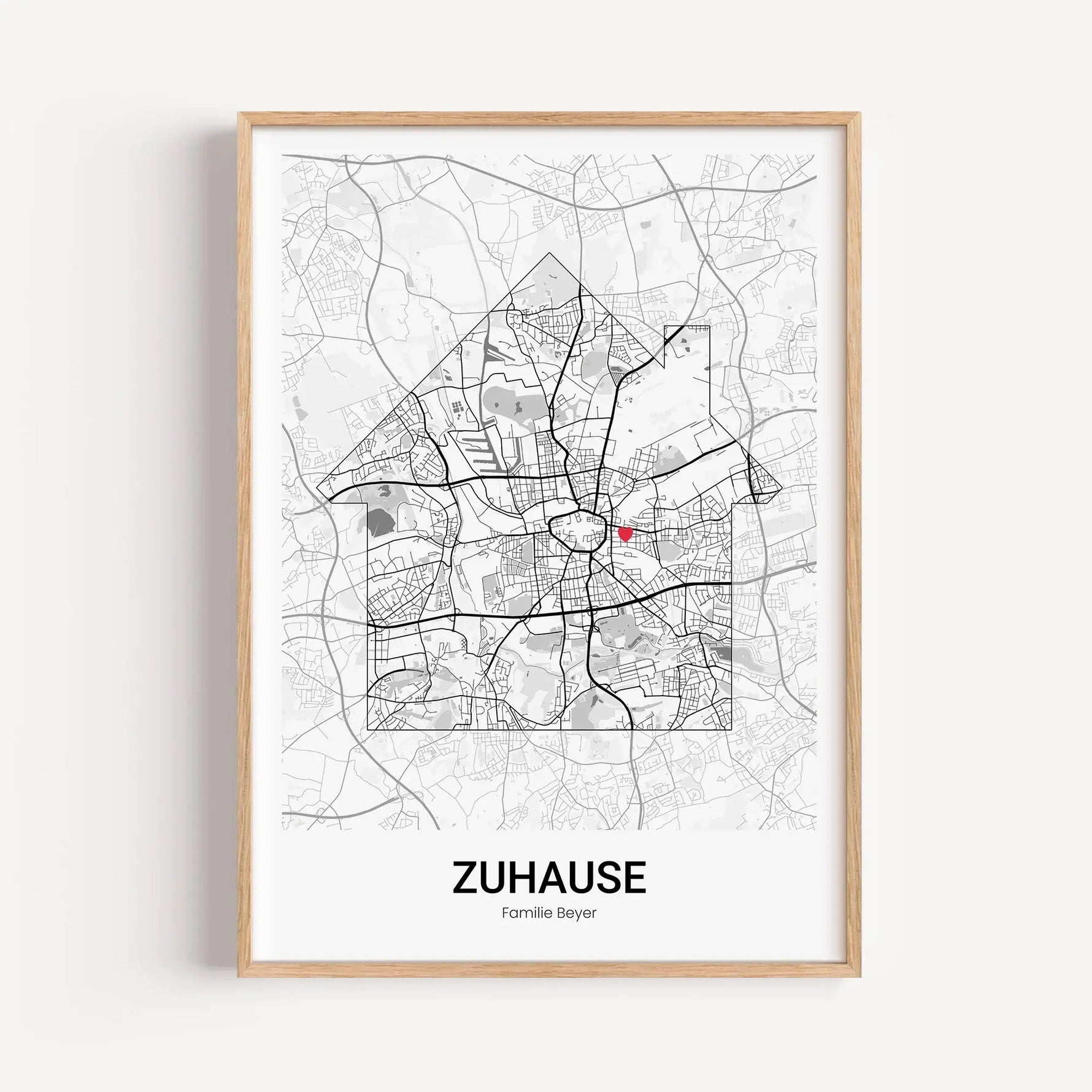 Stadtkarte Poster Haus modern - Personalisiertes Poster - famprints - Entdecke unser Stadtkarte Poster Haus modern – das perfekte personalisierte Geschenk für alle, die ihr Zuhause lieben! Dieses einzigartige Poster kannst du mit der Stadtkarte deines Lie