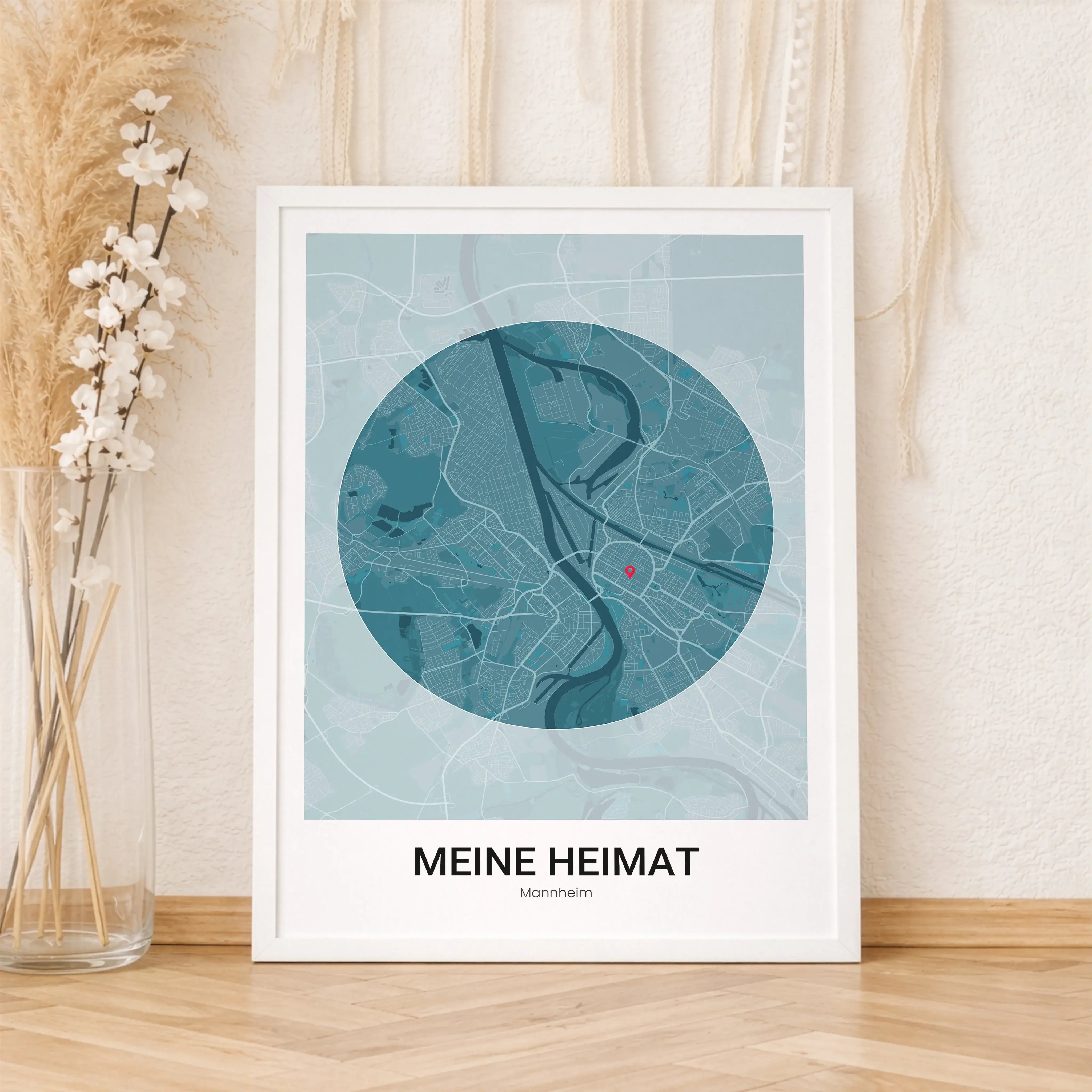 Stadtkarte Poster Circle modern-Personalisiertes Poster-famprints-Das Stadtkarte Poster Circle modern verwandelt einen Ort, der dir wichtig ist, in ein stilvolles Wandbild mit klarer, moderner Ästhetik. Du wählst deine Wunschstadt oder jeden beliebigen Or