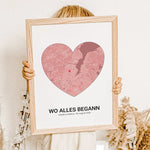 Stadtkarte Poster Herz - Personalisiertes Poster - famprints - Entdecke unser einzigartiges Stadtkarte Poster Herz – das perfekte personalisierte Geschenk für eure besonderen Momente! Gestalte dein Poster individuell mit der Stadtkarte deines Lieblingsort