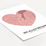 Stadtkarte Poster Herz - Personalisiertes Poster - famprints - Entdecke unser einzigartiges Stadtkarte Poster Herz – das perfekte personalisierte Geschenk für eure besonderen Momente! Gestalte dein Poster individuell mit der Stadtkarte deines Lieblingsort