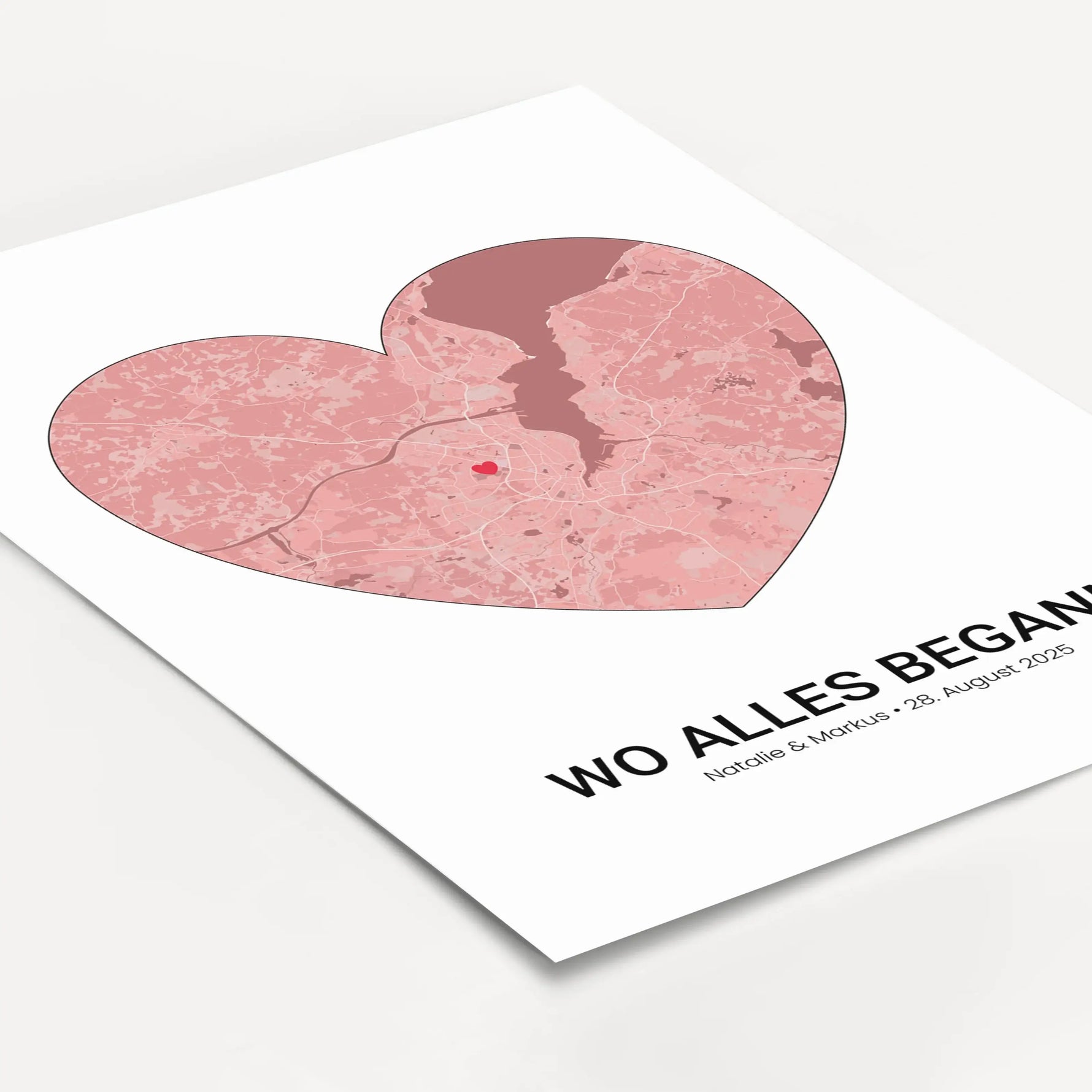 Stadtkarte Poster Herz - Personalisiertes Poster - famprints - Entdecke unser einzigartiges Stadtkarte Poster Herz – das perfekte personalisierte Geschenk für eure besonderen Momente! Gestalte dein Poster individuell mit der Stadtkarte deines Lieblingsort