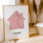 Stadtkarte Poster Haus - Personalisiertes Poster - famprints - Entdecke unser einzigartiges Stadtkarte Poster Haus – das perfekte personalisierte Geschenk für deinen Lieblingsort! Gestalte dein Poster individuell mit der Stadtkarte deiner Wahl und verewig