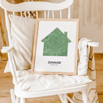 Stadtkarte Poster Haus - Personalisiertes Poster - famprints - Entdecke unser einzigartiges Stadtkarte Poster Haus – das perfekte personalisierte Geschenk für deinen Lieblingsort! Gestalte dein Poster individuell mit der Stadtkarte deiner Wahl und verewig