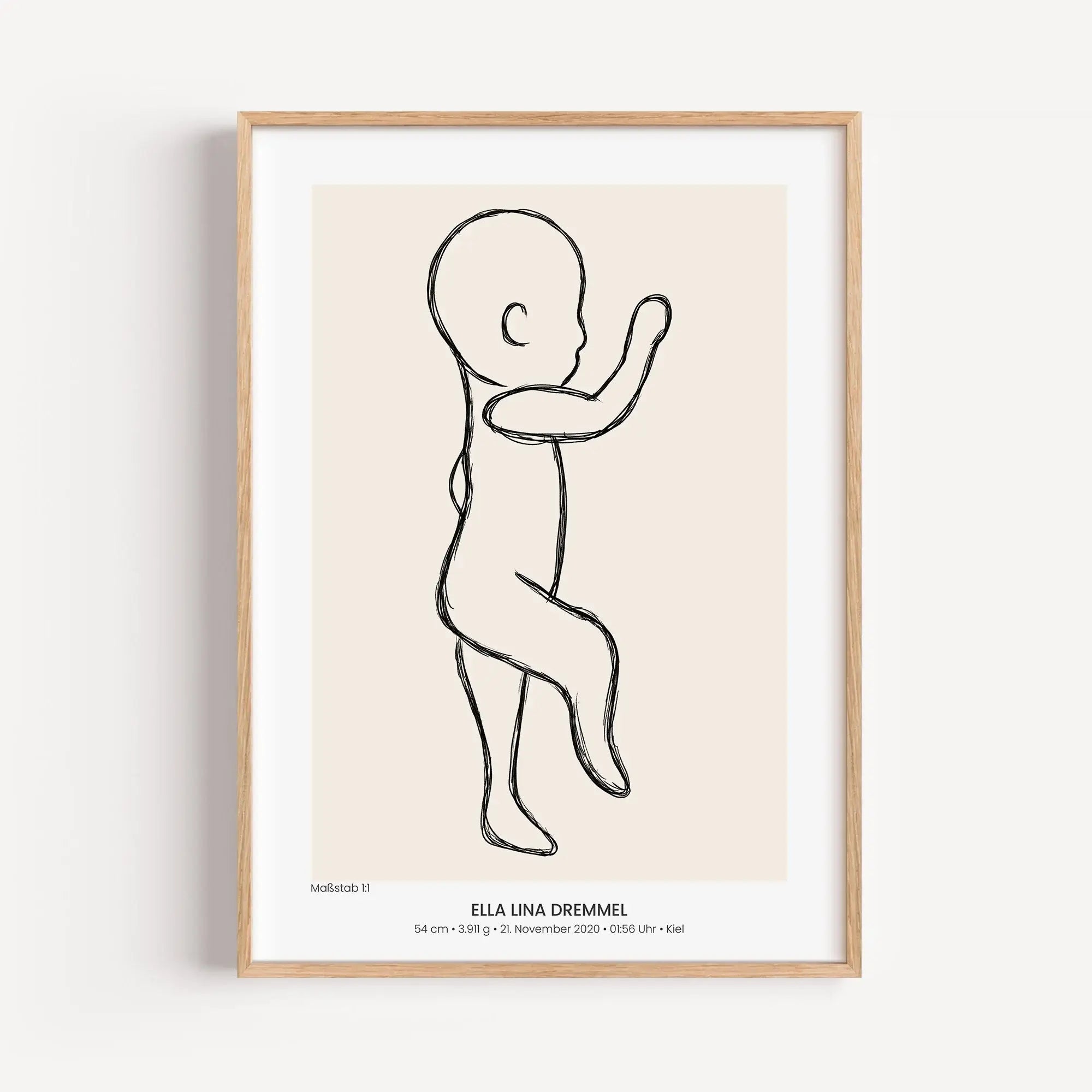 Geburtsposter 1:1 Baby 'Sketch'-famprints-Personalisiertes Poster-Herzlichen Glückwunsch! Ihr habt es geschafft. Nach neun langen Monaten und einer vermutlich anstrengenden Geburt, haltet ihr endlich euer kleines Wunder in den Armen. Eine so große Freude
