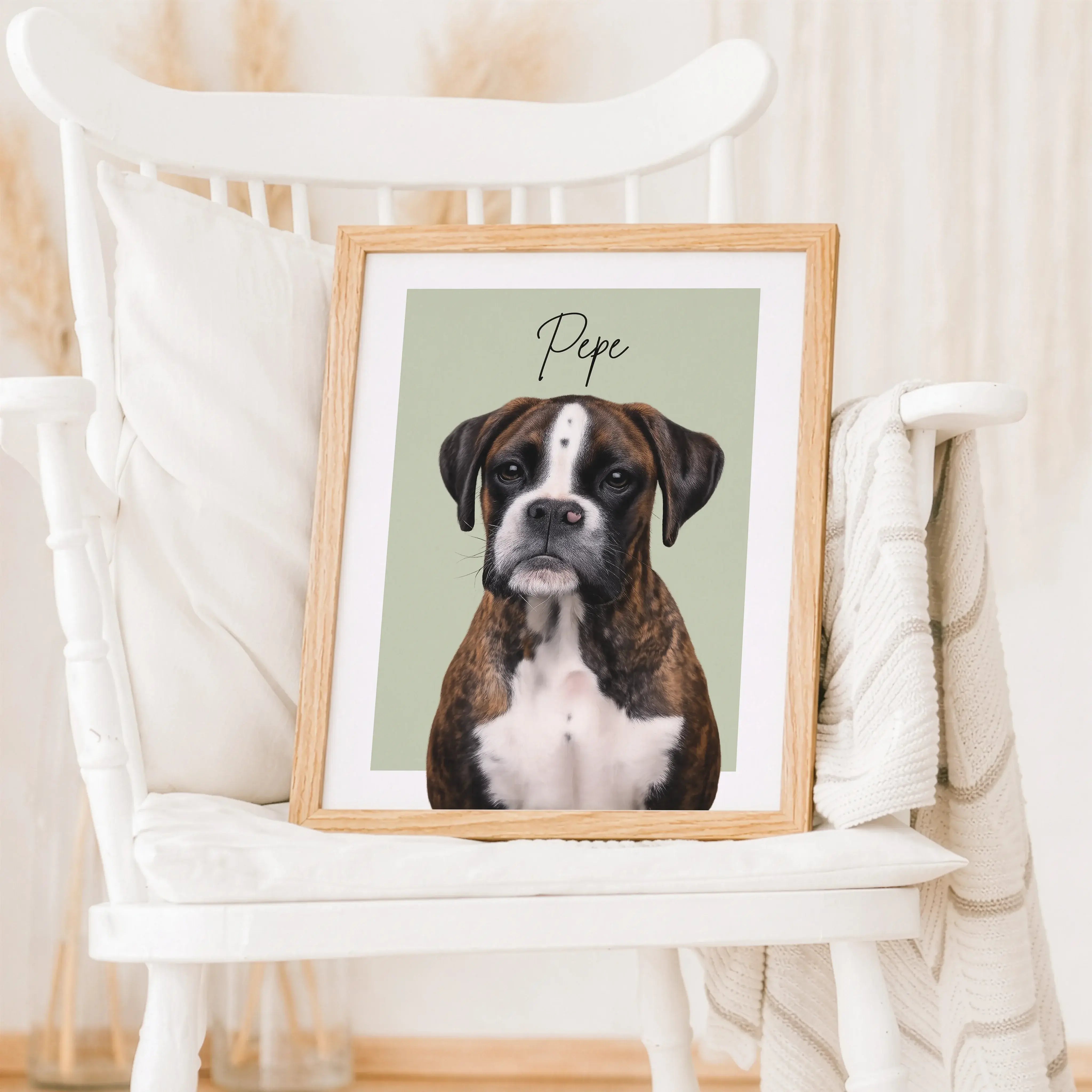 Haustier Poster-Personalisiertes Poster-famprints-Haustier Poster von famprints verwandelt dein Lieblingsfoto in ein individuelles Kunstwerk für dein Zuhause. Du lädst einfach das Portrait deines Hundes, deiner Katze oder deines Pferdes hoch und unser Kon