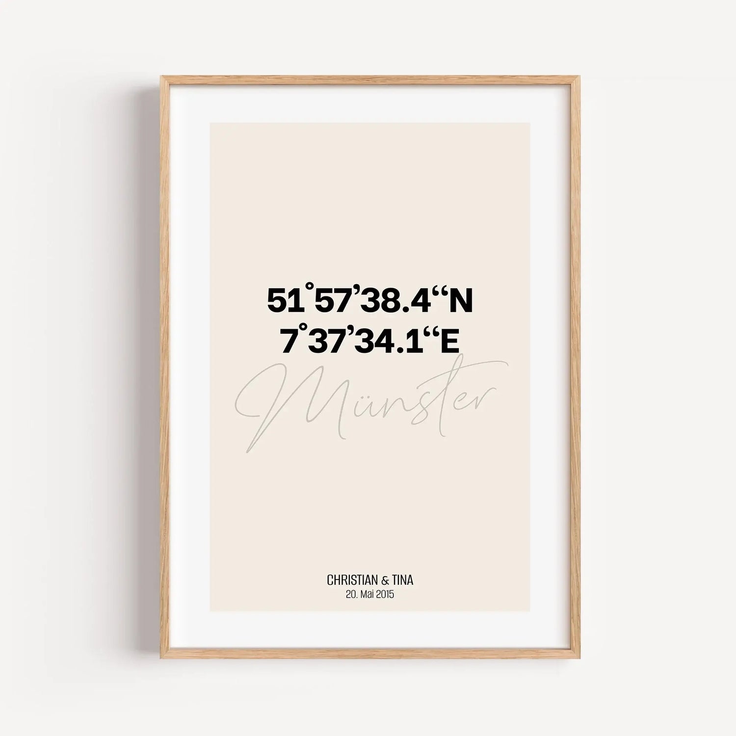 Stadtposter Koordinaten-famprints-Personalisiertes Poster-Kennst du das auch? Du kommst von einem herrlichen Urlaub zurück und möchtest am liebsten wieder zurück? Oder suchst nach dem perfekten Hochzeitsgeschenk für deine beste Freundin, die im schönen Ve