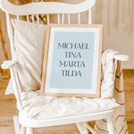 Namensposter Familie-famprints-Personalisiertes Poster-Familie ist das Wichtigste im Leben. Sie sind immer für einen da, egal was passiert. Familie gibt uns Halt und Kraft in schweren Zeiten. Deshalb ist es auch so wertvoll, seine Familie auf einem Namens