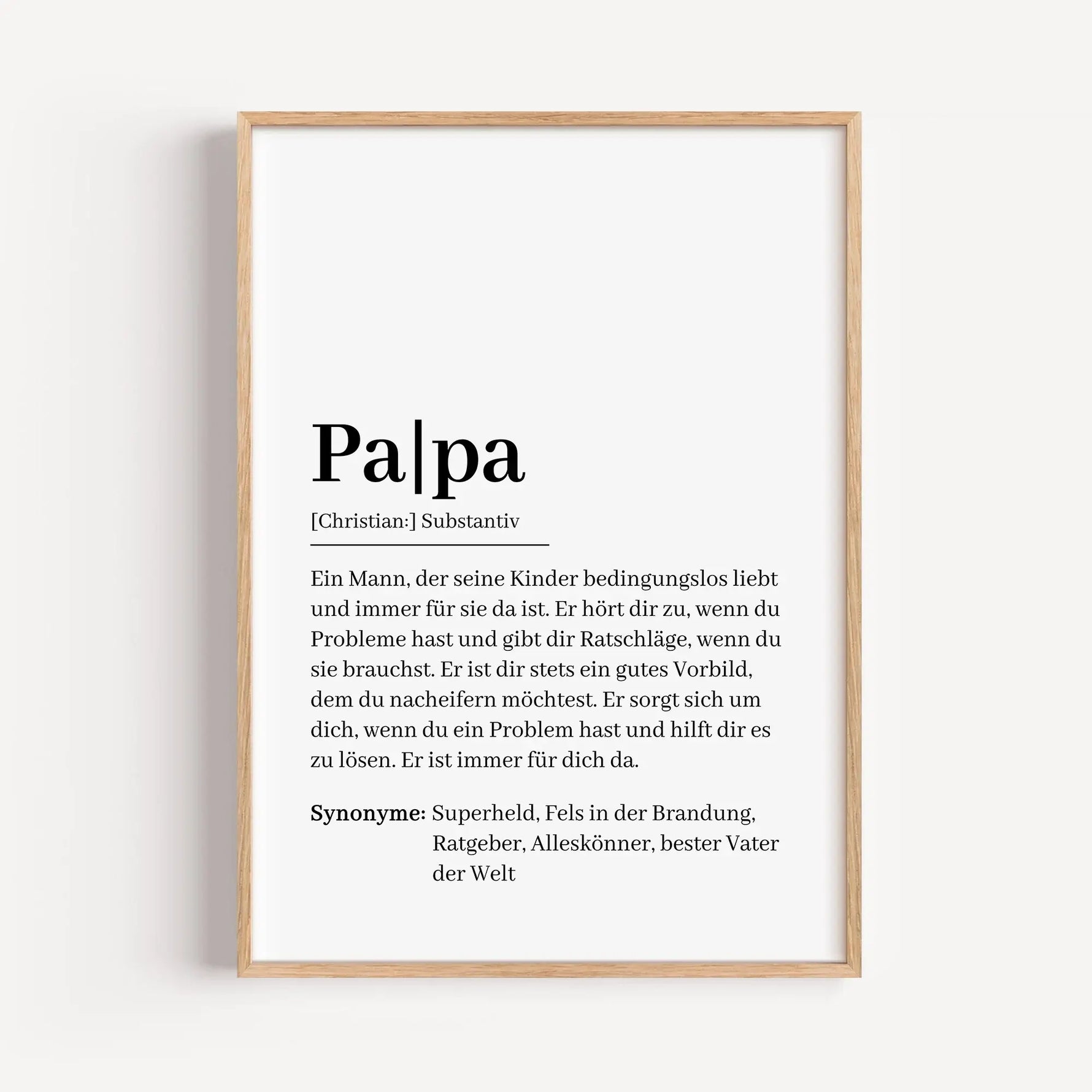 Papa Definition Poster-famprints-Personalisiertes Poster-Auf dem Papa Definition Poster findest du unsere Interpretation von einem Vater. Stell dir vor, du überraschst deinen Papa mit dieser persönlichen Geschenkidee. Sobald er die ersten Textzeilen liest
