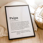 Papa Definition Poster-famprints-Personalisiertes Poster-Auf dem Papa Definition Poster findest du unsere Interpretation von einem Vater. Stell dir vor, du überraschst deinen Papa mit dieser persönlichen Geschenkidee. Sobald er die ersten Textzeilen liest