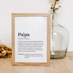 Papa Definition Poster-famprints-Personalisiertes Poster-Auf dem Papa Definition Poster findest du unsere Interpretation von einem Vater. Stell dir vor, du überraschst deinen Papa mit dieser persönlichen Geschenkidee. Sobald er die ersten Textzeilen liest