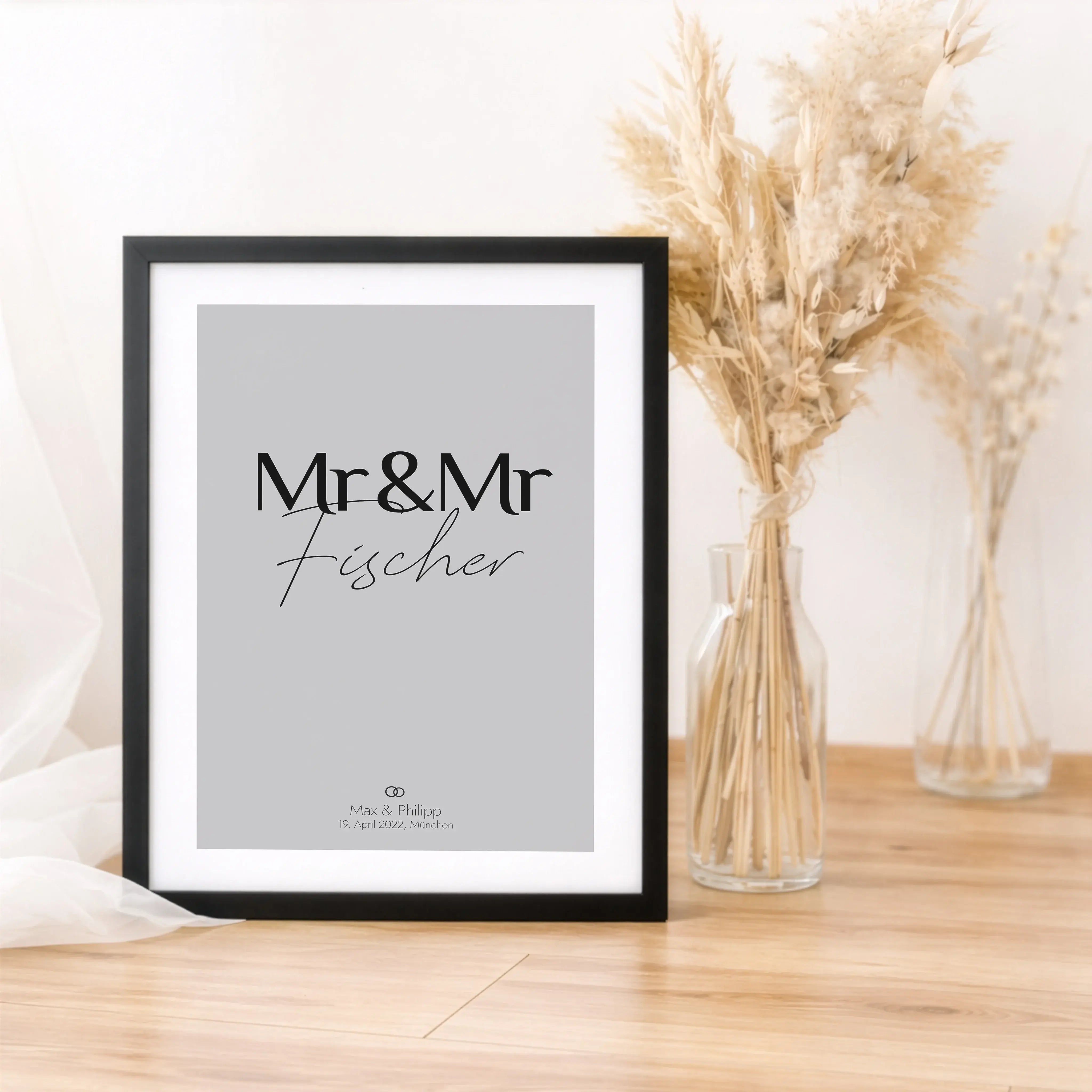 Paar Poster Mr & Mr-Personalisiertes Poster-famprints-Das Paar Poster Mr & Mr von famprints ist eine stilvolle Möglichkeit, eure Liebe sichtbar zu machen und besondere Momente festzuhalten. Ob zur Hochzeit, zur Verlobung, zum Jahrestag oder als persönlich