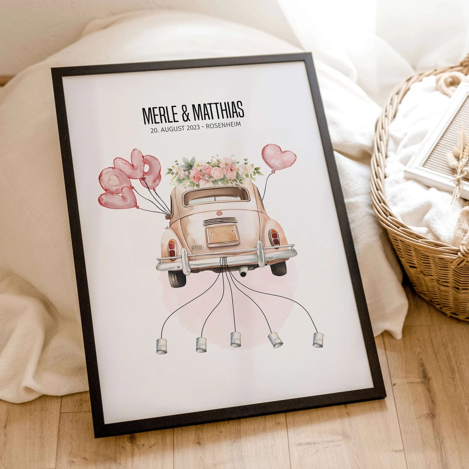 Geldgeschenk Poster Hochzeit - Personalisiertes Poster - famprints - Geldgeschenk Poster Hochzeit