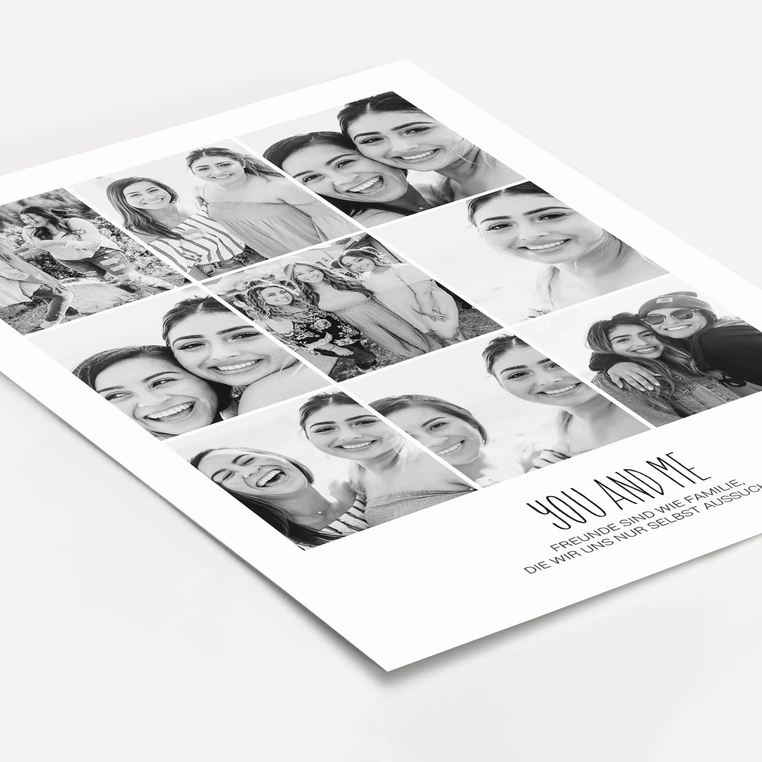 You and me Foto Poster-famprints-Personalisiertes Poster-Das You and me Foto Poster ist die perfekte Möglichkeit, deine Lieblingsmomente festzuhalten. Mit Platz für 9 Fotos und 2 personalisierbaren Textzeilen wird jedes Poster zu einem einzigartigen Kunst