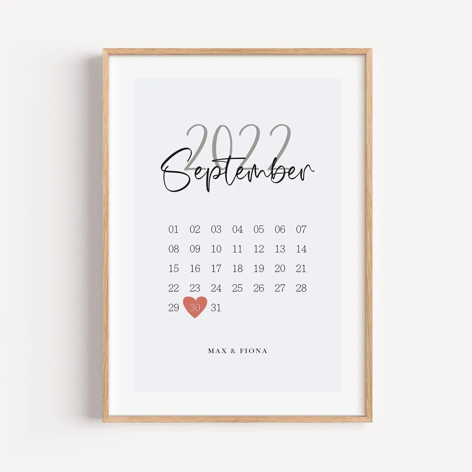 Kalender Poster-Personalisiertes Poster-famprints-Ein Kalender Poster von famprints hält einen besonderen Tag für immer fest. Ob Kennenlernen, Hochzeit, Jahrestag oder ein anderes Herzensdatum, du gestaltest ein persönliches Wandposter, das genau diesen M