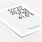 Koordinaten Poster-famprints-Personalisiertes Poster-Dekoriere dein Zuhause mit einem personalisierten Koordinaten Poster. Dieses stilvolle und moderne Poster kannst du mit deinem Wunschtext personalisieren, z.B. Name, Datum, Ort, Koordinaten oder mit dei