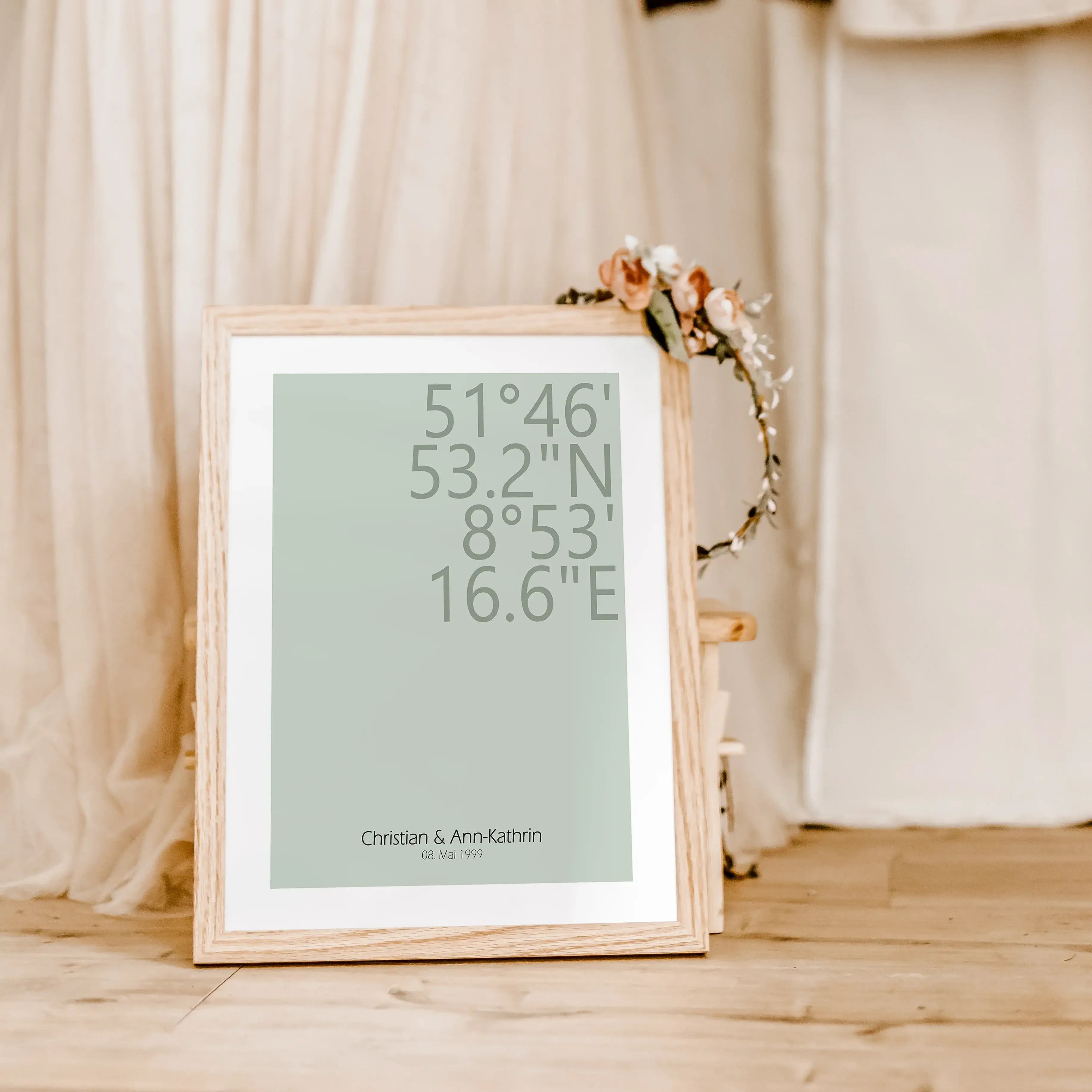 Koordinaten Poster-famprints-Personalisiertes Poster-Dekoriere dein Zuhause mit einem personalisierten Koordinaten Poster. Dieses stilvolle und moderne Poster kannst du mit deinem Wunschtext personalisieren, z.B. Name, Datum, Ort, Koordinaten oder mit dei