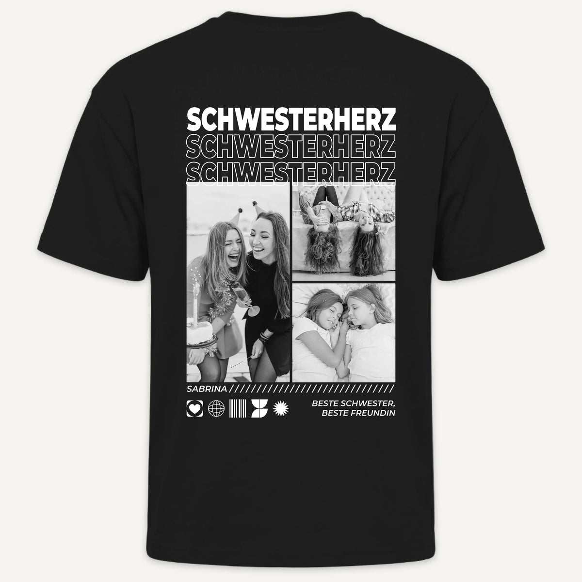 T-Shirt - Personalisiertes T-Shirt BESTE SCHWESTER - personalisiert