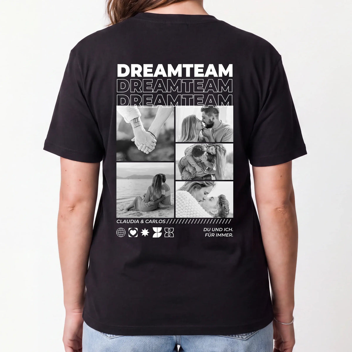 T-Shirt - Personalisiertes T-Shirt PERFECT MATCH - personalisiertes Geschenk zur Hochzeit, Jahrestag, Hochzeitstag oder Valentinstag