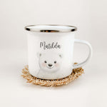 Emaille Tasse Eisbär Portrait-famprints-Emaille Tasse-Entdecke die wunderbare Emaille Tasse Eisbär Portrait – ein persönliches Highlight für jedes Kind! Diese liebevoll gestaltete Emaille Tasse personalisiert bringt ein wunderschönes Eisbären-Portrait in