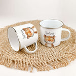Emaille Tasse Tiger Portrait-famprints-Emaille Tasse-Entdecke die einzigartige Emaille Tasse Tiger Portrait – ein wahres Highlight für kleine Tigerfans! Dieser liebevoll gestaltete Emaille Becher überzeugt mit seinem brillanten Tigerportrait in trendiger