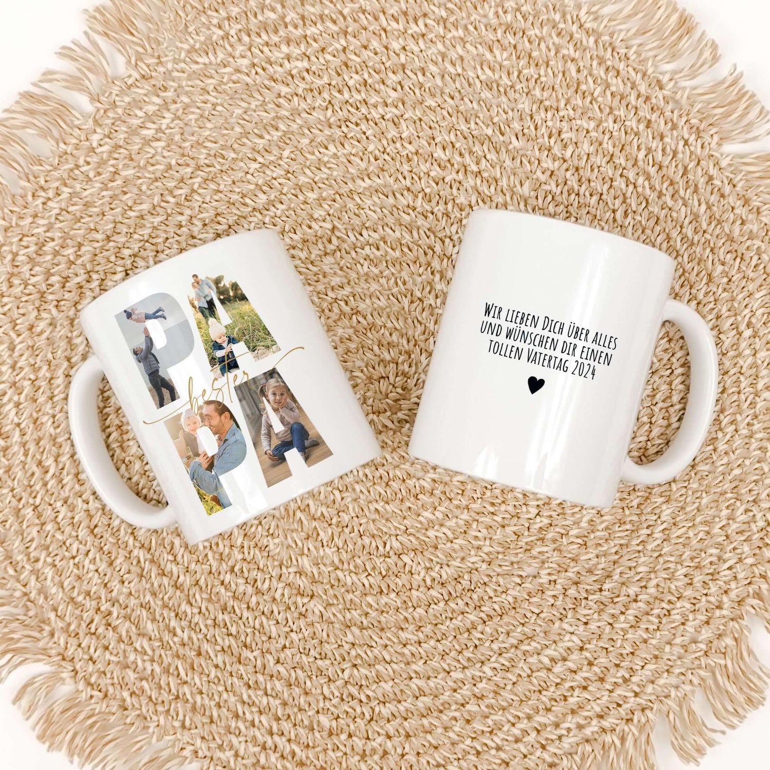 Tasse bester Papa-famprints-Keramik Tasse-Entdecke die Tasse bester Papa – das ideale Geschenk, das sofort Freude bringt! Mit dieser personalisierten Keramiktasse schaffst du unvergessliche Momente, indem du die Lieblingsfotos deines Vaters hinter den Buc