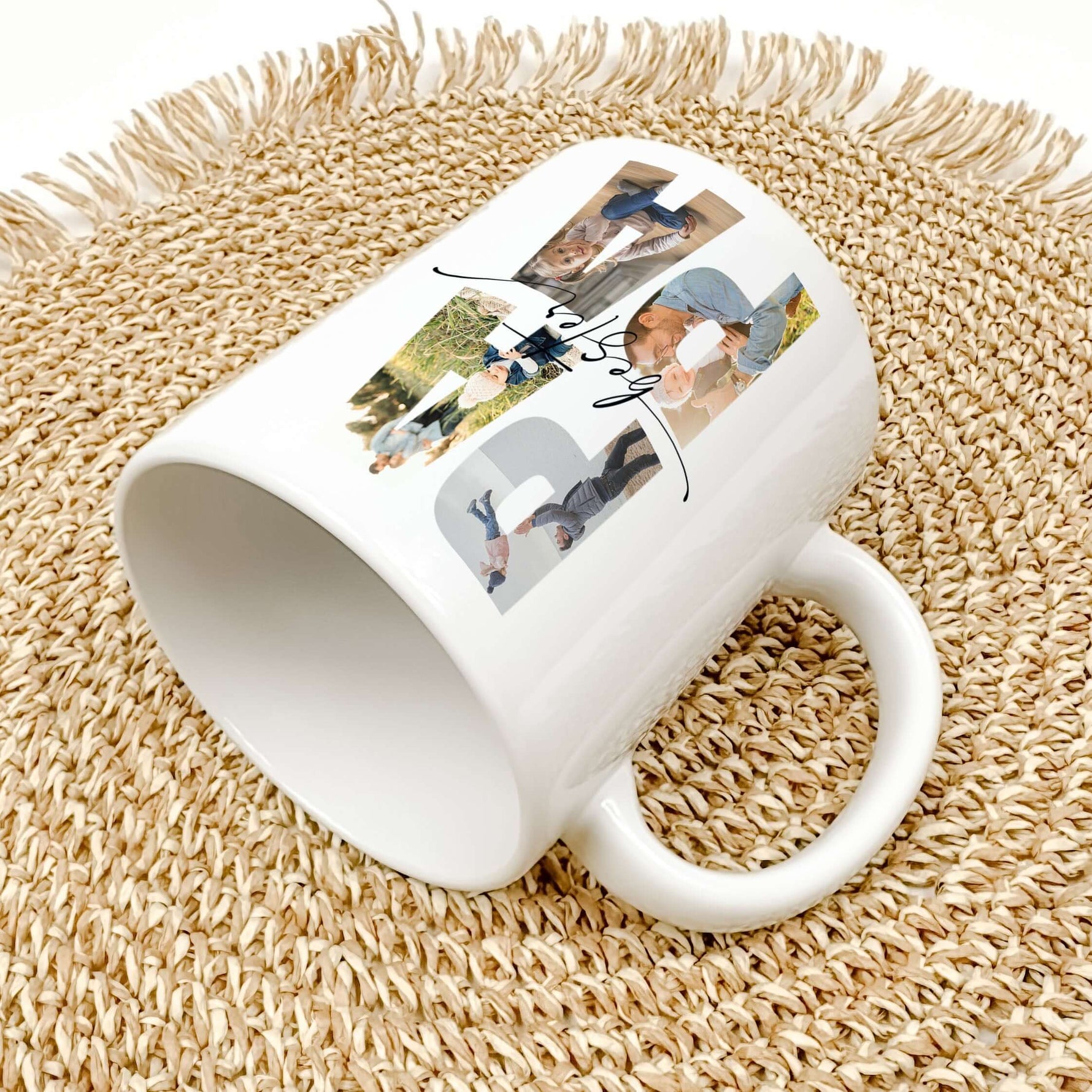 Tasse bester Papa-famprints-Keramik Tasse-Entdecke die Tasse bester Papa – das ideale Geschenk, das sofort Freude bringt! Mit dieser personalisierten Keramiktasse schaffst du unvergessliche Momente, indem du die Lieblingsfotos deines Vaters hinter den Buc