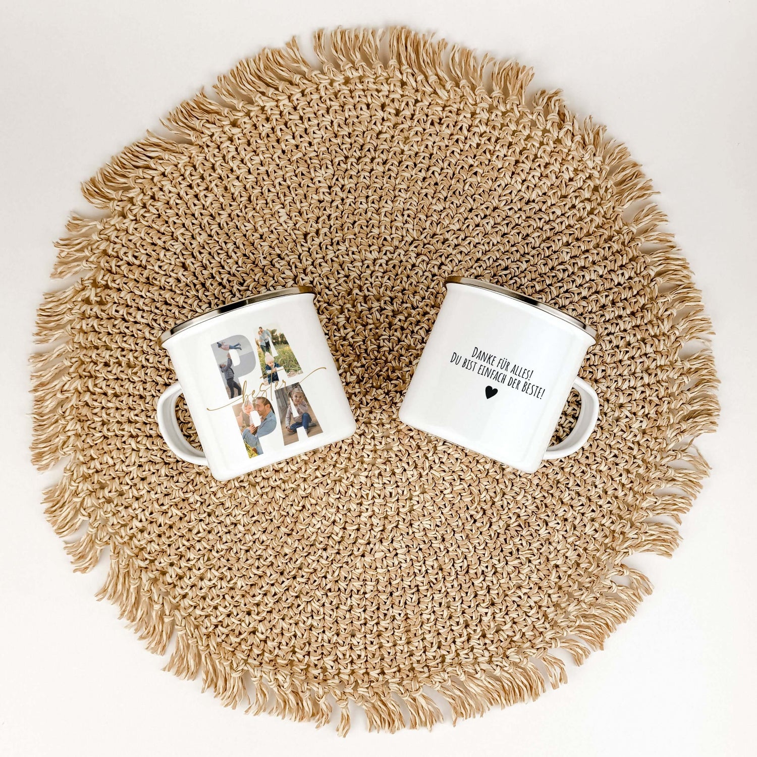 Emaille Tasse bester Papa-famprints-Emaille Tasse-Überrasche deinen Papa mit einer ganz besonderen Emaille Tasse bester Papa, die nicht nur praktisch ist, sondern auch von Herzen kommt. Diese personalisierte Tasse ist mehr als nur ein Trinkgefäß – sie ist