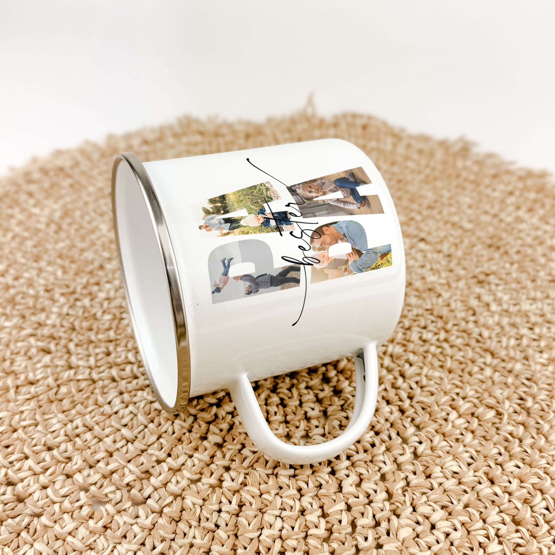 Emaille Tasse bester Papa-famprints-Emaille Tasse-Überrasche deinen Papa mit einer ganz besonderen Emaille Tasse bester Papa, die nicht nur praktisch ist, sondern auch von Herzen kommt. Diese personalisierte Tasse ist mehr als nur ein Trinkgefäß – sie ist