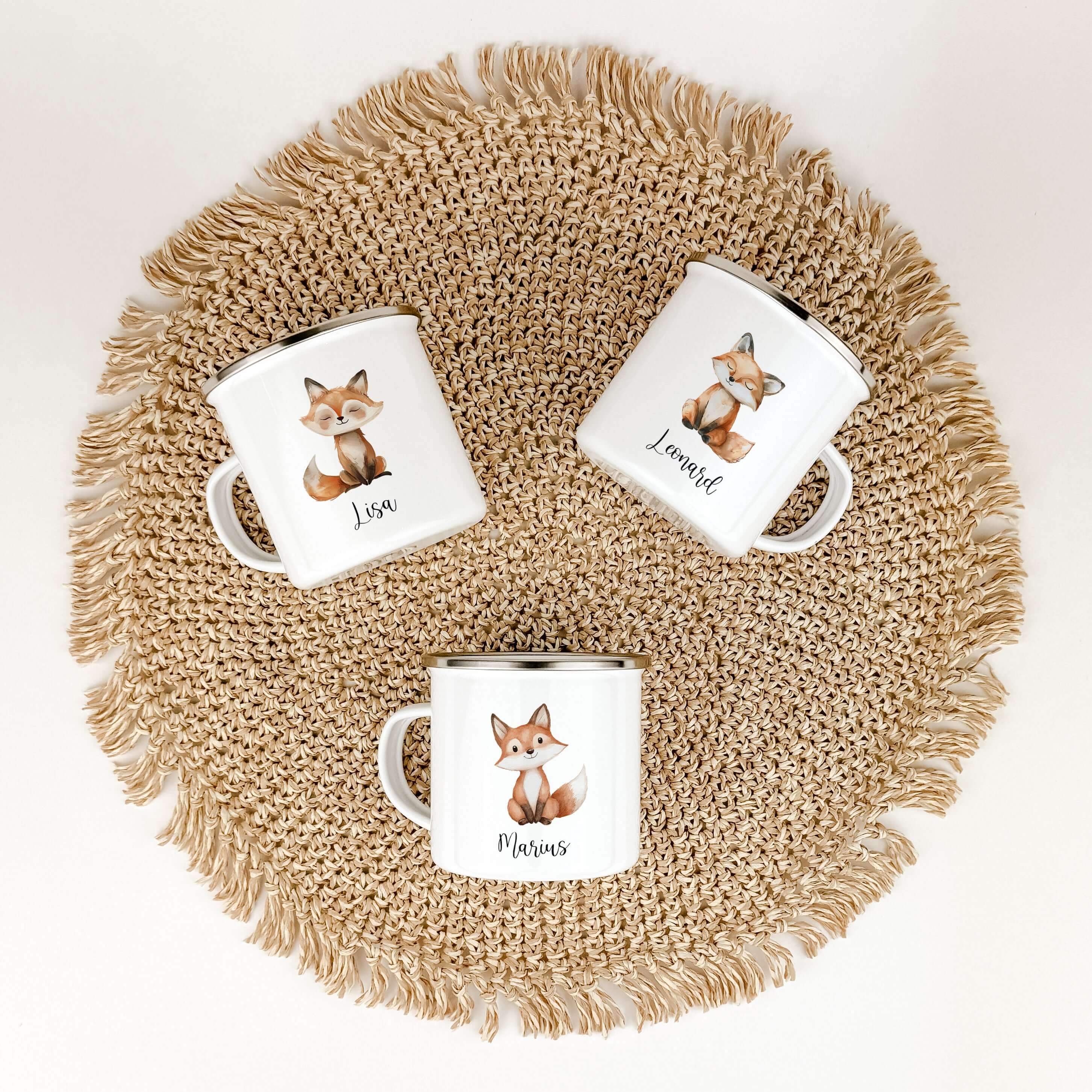 Emaille Tasse Fuchs