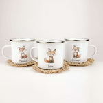 Emaille Tasse Fuchs-famprints-Emaille Tasse-Die personalisierte Emaille Tasse "Fuchs" ist das perfekte Geschenk für Kinder! Mit einem niedlichen Fuchs in Aquarell Optik und drei verschiedenen Varianten wird die Tasse mit Liebe von uns bedruckt. Der brilla