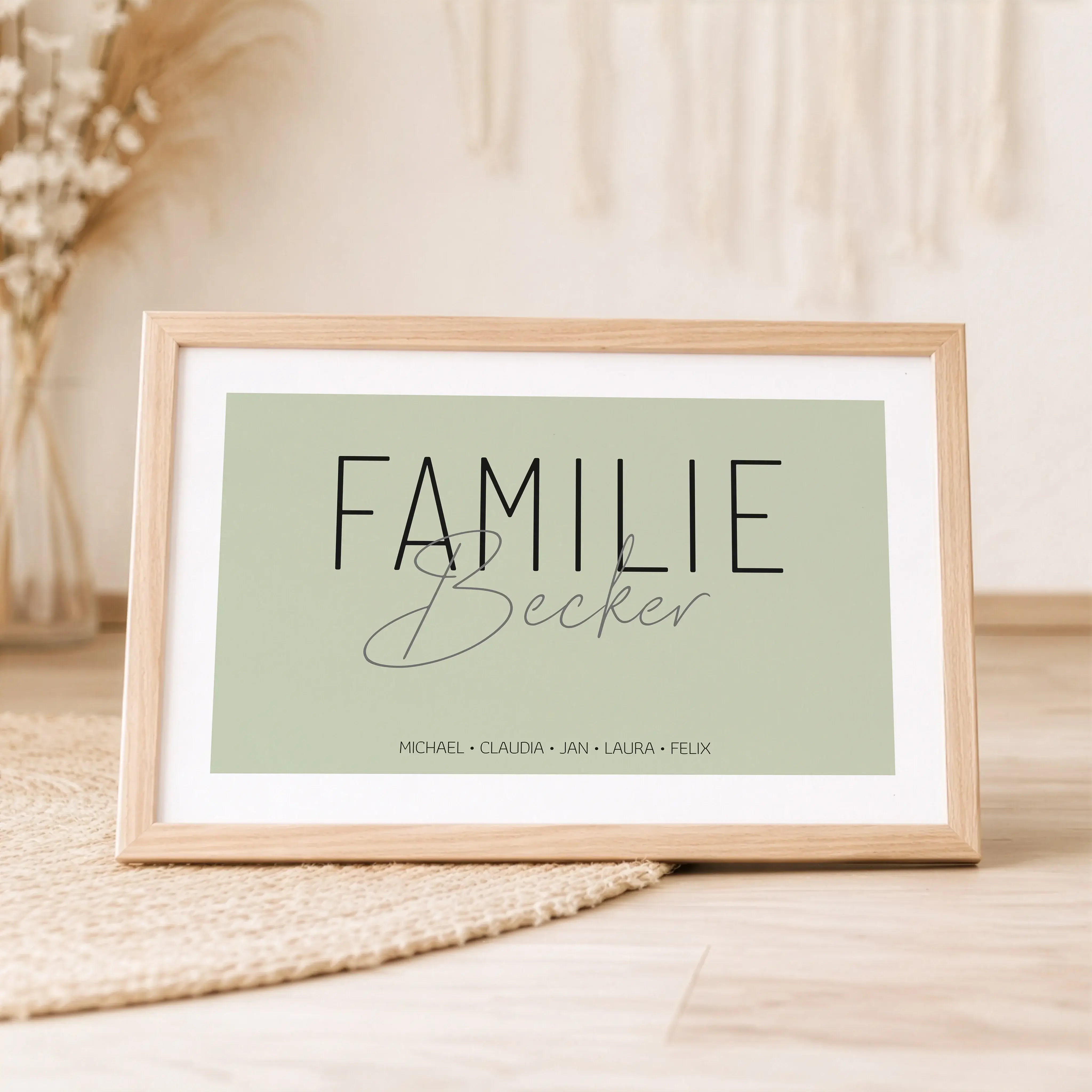 Familienposter Handschrift-Personalisiertes Poster-famprints-Das Familienposter Handschrift ist eine persönliche Wanddekoration, die eure Familie sichtbar macht. Der handschriftliche Schriftzug Familie steht im Mittelpunkt und wird durch deinen individuel