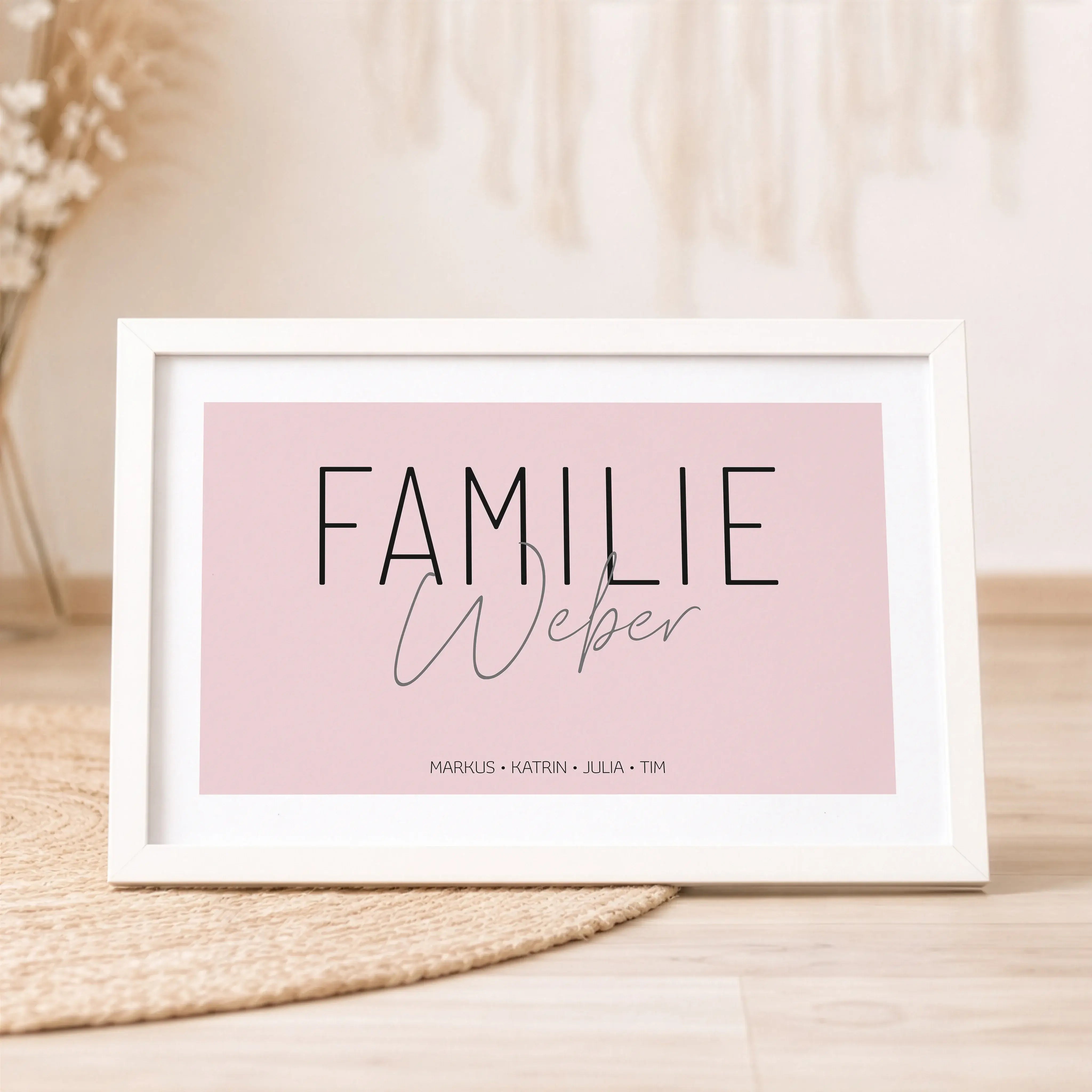 Familienposter Handschrift-Personalisiertes Poster-famprints-Das Familienposter Handschrift ist eine persönliche Wanddekoration, die eure Familie sichtbar macht. Der handschriftliche Schriftzug Familie steht im Mittelpunkt und wird durch deinen individuel