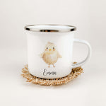 Emaille Tasse Küken-famprints-Emaille Tasse-Entdecke die zauberhafte Emaille Tasse mit einem süßen Küken, die nicht nur praktisch ist, sondern auch ein Stück Freude in den Alltag bringt. Du suchst nach einem besonderen Geschenk für dein Kind oder einen kl