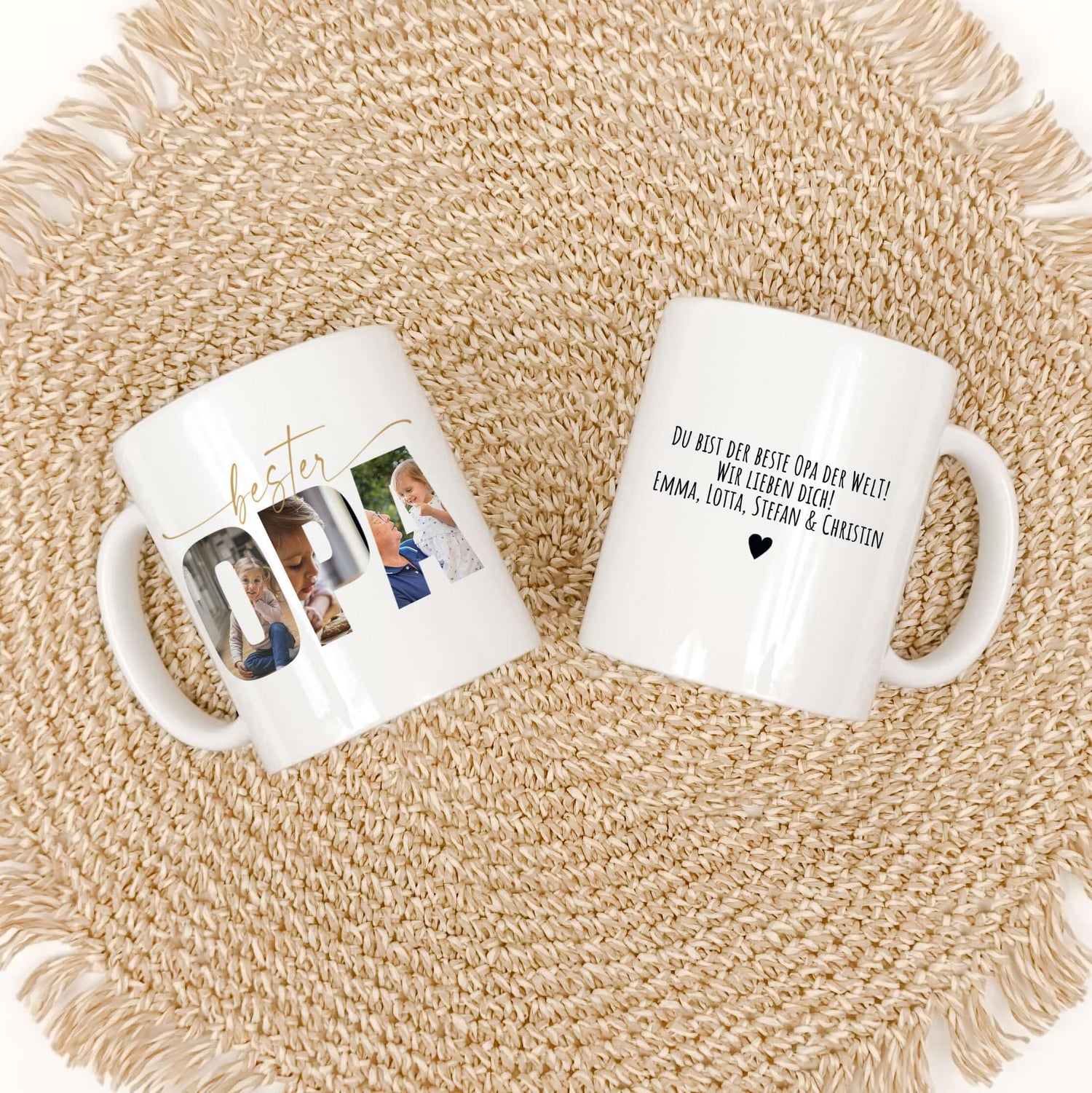 Tasse bester Opa-famprints-Keramik Tasse-Überrasche deinen Opa mit einer ganz besonderen Tasse, die nicht nur ein praktisches Alltagsobjekt ist, sondern auch ein emotionales Geschenk voller Erinnerungen. Diese personalisierte Keramiktasse wird sein Herz e