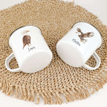Emaille Tasse Adler-famprints-Emaille Tasse-Entdecke die bezaubernde Emaille Tasse mit einem süßen Adler in Aquarell-Optik! Diese personalisierte Tasse wird mit deinem Wunsch-Namen bedruckt und ist ein echtes Unikat, das mit viel Liebe von uns gestaltet w