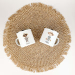 Emaille Tasse Bauer-famprints-Emaille Tasse-Entdecke die charmante Emaille Tasse Bauer – das perfekte Geschenk für kleine Bauernhof Fans! Diese personalisierte Tasse wird liebevoll mit deinem Namen bedruckt und zeigt einen süßen kleinen Bauern in zauberha