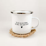 Emaille Tasse Mama seit-famprints-Emaille Tasse-Entdecke die perfekte Art, deiner Mama zu zeigen, wie viel sie dir bedeutet – mit unserer personalisierten Emaille Tasse „Mama seit“. Diese Tasse ist nicht nur ein praktisches Alltagsobjekt, sondern ein lieb