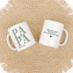 Tasse Papa seit-Keramik Tasse-famprints-Entdecke die Tasse Papa seit – das perfekte Geschenk, um Väter zu feiern und ihnen ein Lächeln ins Gesicht zu zaubern. Mit dieser personalisierten Keramik-Tasse, die Platz für die Namen der Kinder und das Jahr als P