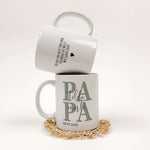 Tasse Papa seit-Keramik Tasse-famprints-Entdecke die Tasse Papa seit – das perfekte Geschenk, um Väter zu feiern und ihnen ein Lächeln ins Gesicht zu zaubern. Mit dieser personalisierten Keramik-Tasse, die Platz für die Namen der Kinder und das Jahr als P
