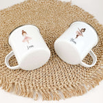 Emaille Tasse Ballerina-famprints-Emaille Tasse-Die Emaille Tasse Ballerina ist das perfekte Geschenk für kleine Mädchen! Personalisiert mit ihrem Namen und bedruckt mit einer süßen Ballerina in Aquarell Optik, begeistert sie nicht nur durch ihr einzigart