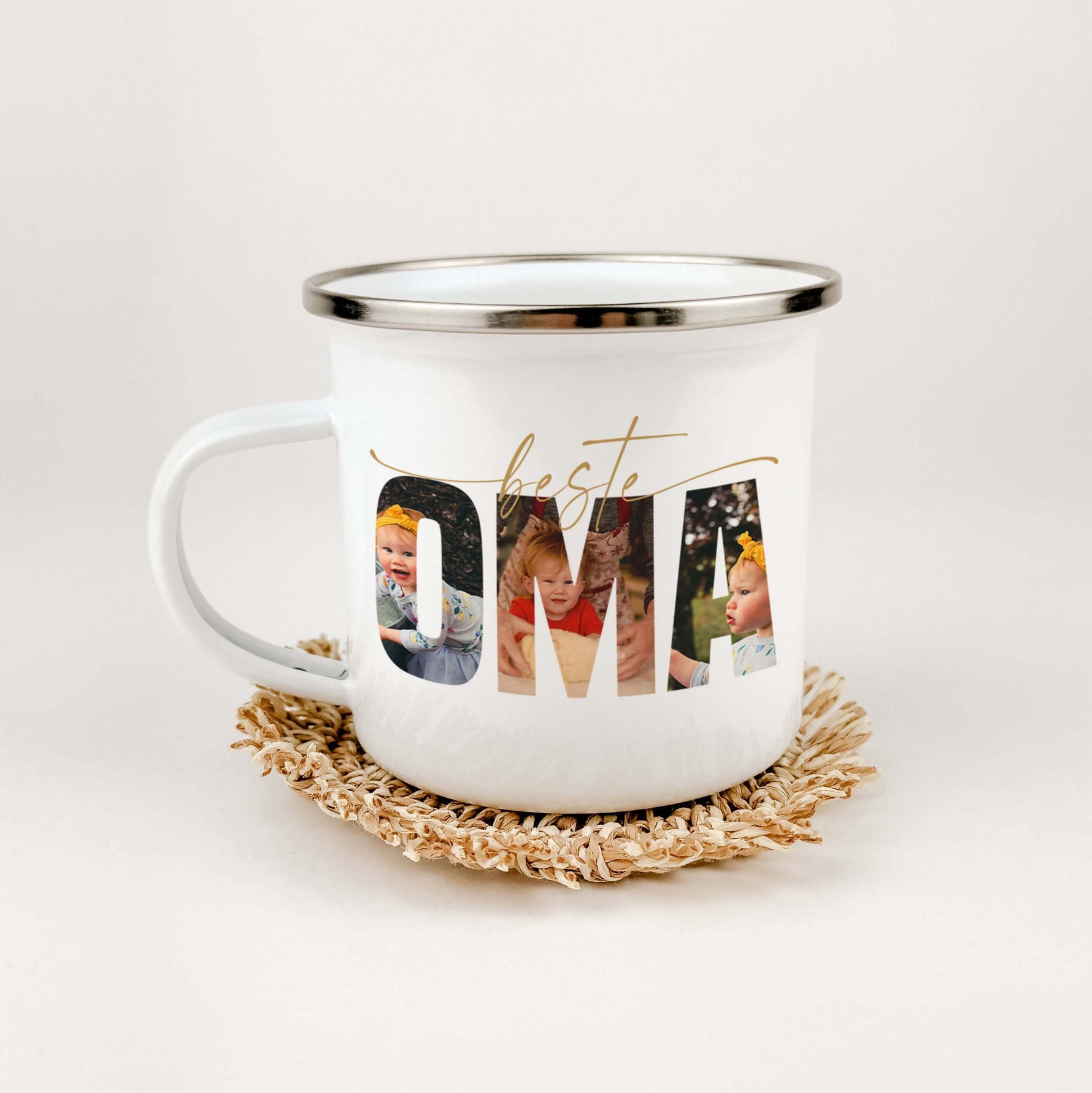 Emaille Tasse beste Oma-famprints-Emaille Tasse-Überrasche deine Oma mit der einzigartigen Emaille Tasse beste Oma – dem perfekten Geschenk, das von Herzen kommt. Diese persönliche Oma Tasse vereint Funktionalität mit emotionalem Wert und verkörpert eure
