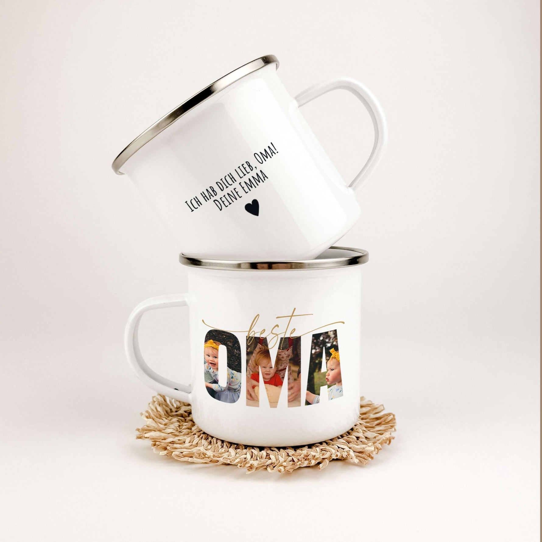 Emaille Tasse beste Oma-famprints-Emaille Tasse-Überrasche deine Oma mit der einzigartigen Emaille Tasse beste Oma – dem perfekten Geschenk, das von Herzen kommt. Diese persönliche Oma Tasse vereint Funktionalität mit emotionalem Wert und verkörpert eure