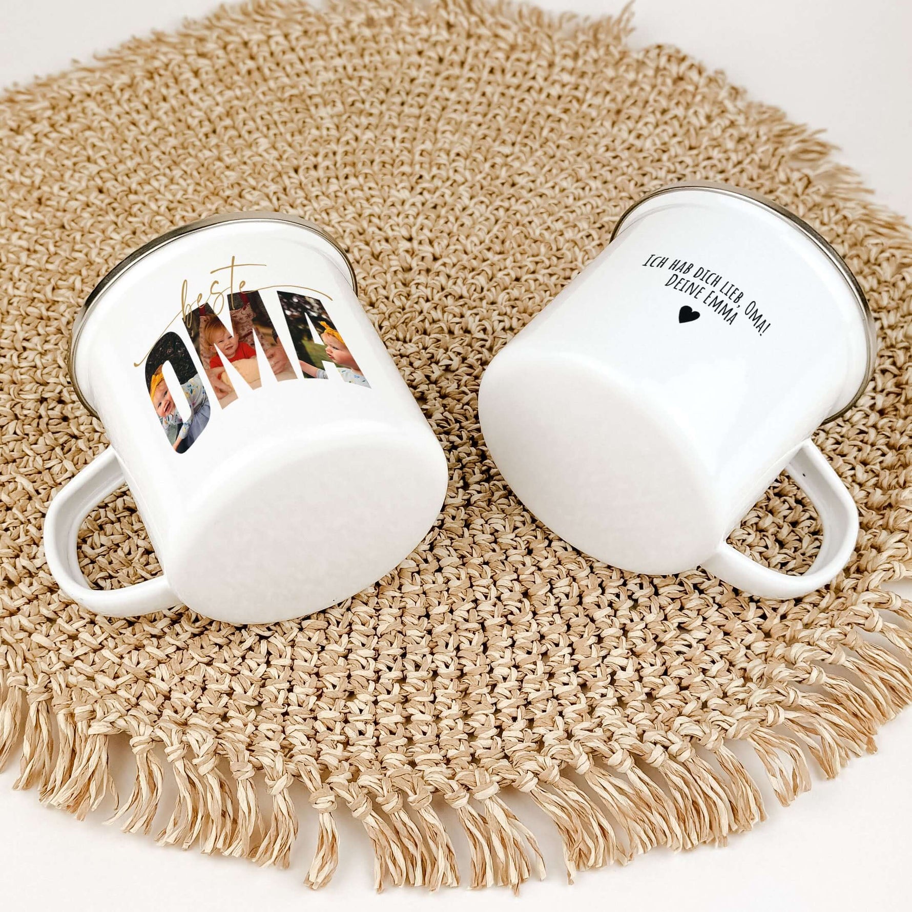 Emaille Tasse beste Oma-famprints-Emaille Tasse-Überrasche deine Oma mit der einzigartigen Emaille Tasse beste Oma – dem perfekten Geschenk, das von Herzen kommt. Diese persönliche Oma Tasse vereint Funktionalität mit emotionalem Wert und verkörpert eure