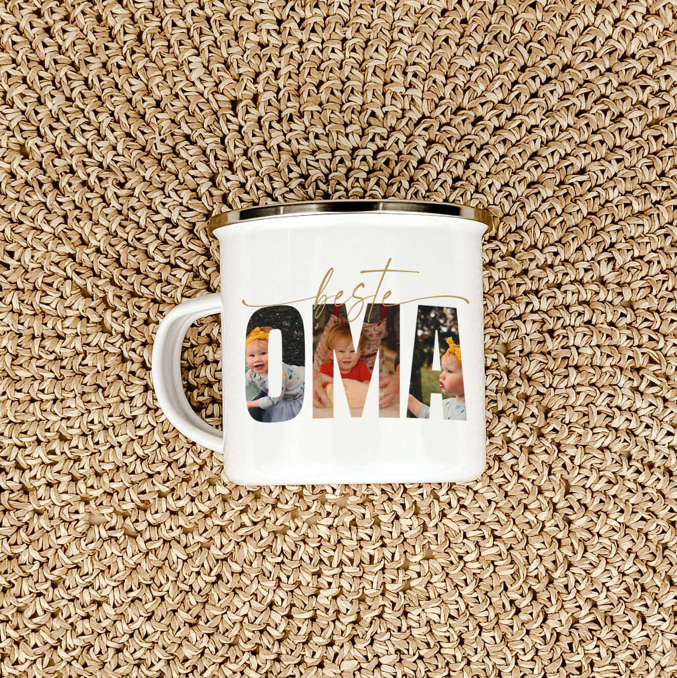 Emaille Tasse beste Oma-famprints-Emaille Tasse-Überrasche deine Oma mit der einzigartigen Emaille Tasse beste Oma – dem perfekten Geschenk, das von Herzen kommt. Diese persönliche Oma Tasse vereint Funktionalität mit emotionalem Wert und verkörpert eure