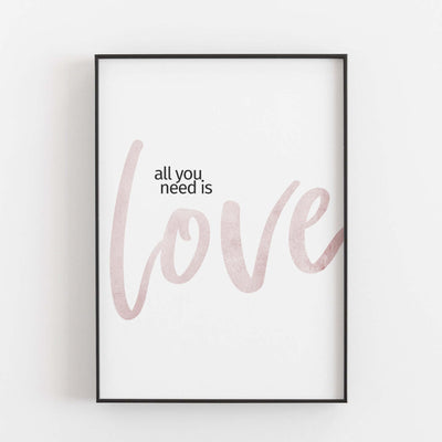 All you need is love' Poster BF alt, Sprüche Poster Poster Größe: Digitaler Download famprints