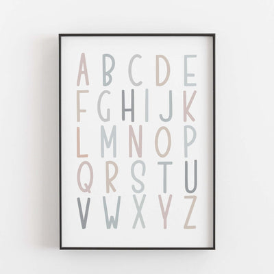 Alphabet Poster BF alt, Kinderposter, Sprüche Poster Poster Größe: Digitaler Download Farbe: Bunt famprints