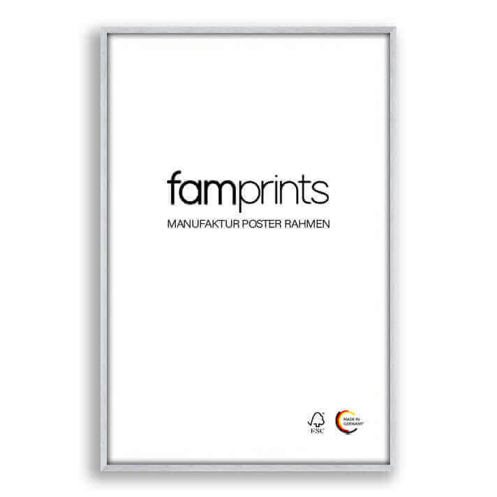 Manufaktur Alu Bilderrahmen Silber matt-famprints-Bilderrahmen-Wir fertigen unsere hochwertigen Manufaktur Alu Bilderrahmen in Silber matt ganz individuell für dich nach deiner Bestellung. Du wirst begeistert sein von dem besonderen Look, den unser Bilder