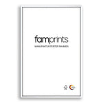 Manufaktur Alu Bilderrahmen Weiß-famprints-Bilderrahmen-Unser hochwertiger Manufaktur Alu Bilderrahmen in weiß macht dein Poster zu einem absoluten Highlight an deiner Wand bei dir Zuhause. Wir fertigen unsere Bilderrahmen individuell nach deiner Bestellu