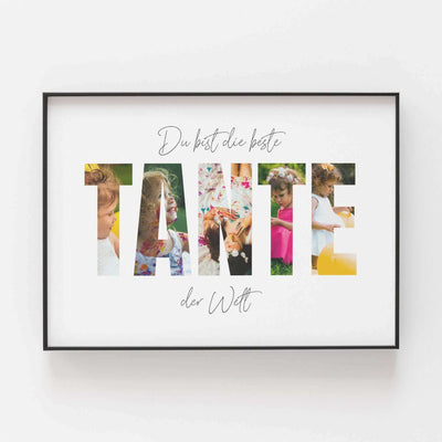 Buchstaben Collage Tante Poster BF alt, Foto Poster, Neuheit, Personalisiertes Poster Personalisiertes Poster Größe: Digitaler Download Fotodarstellung: in Farbe famprints