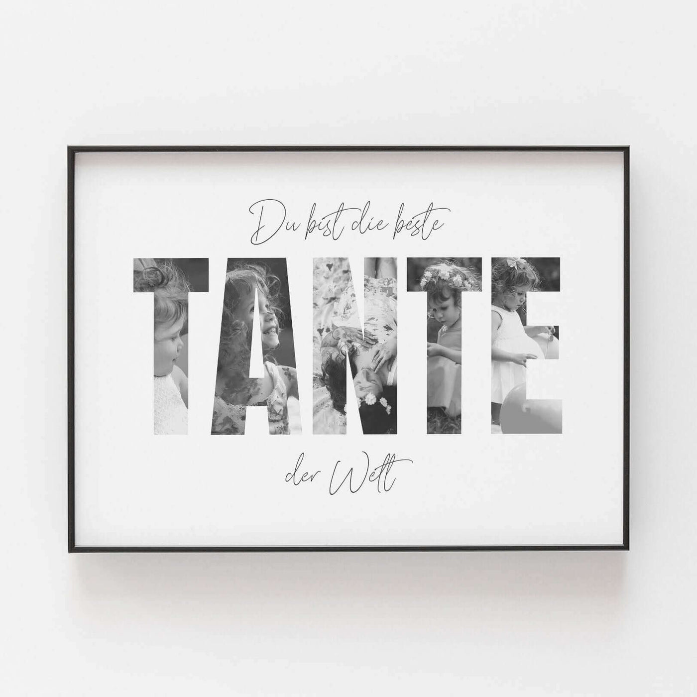 Buchstaben Collage Tante Poster BF alt, Foto Poster, Neuheit, Personalisiertes Poster Personalisiertes Poster Größe: Digitaler Download Fotodarstellung: in Schwarz-Weiß famprints
